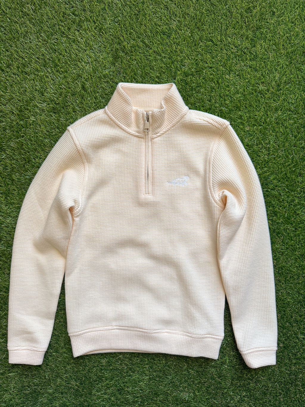 Kids Cream Waffle 1/4 Zip
