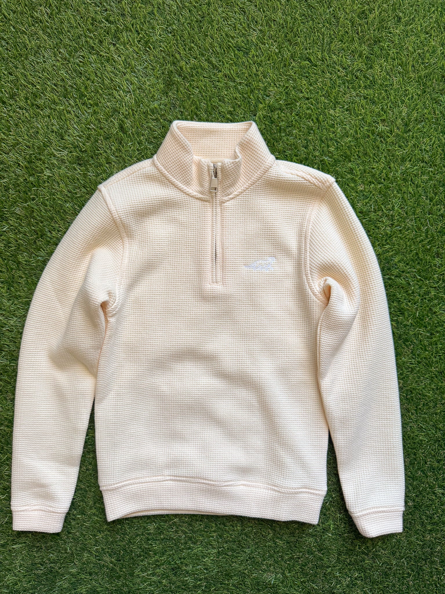 Kids Cream Waffle 1/4 Zip