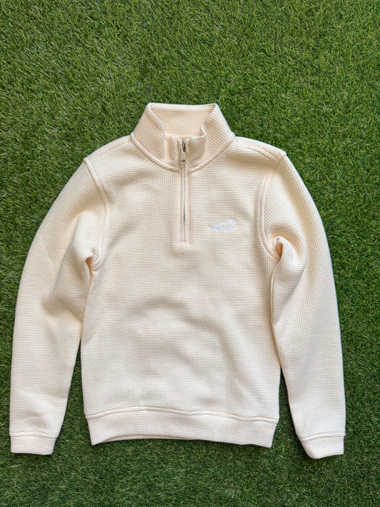 Kids Cream Waffle 1/4 Zip