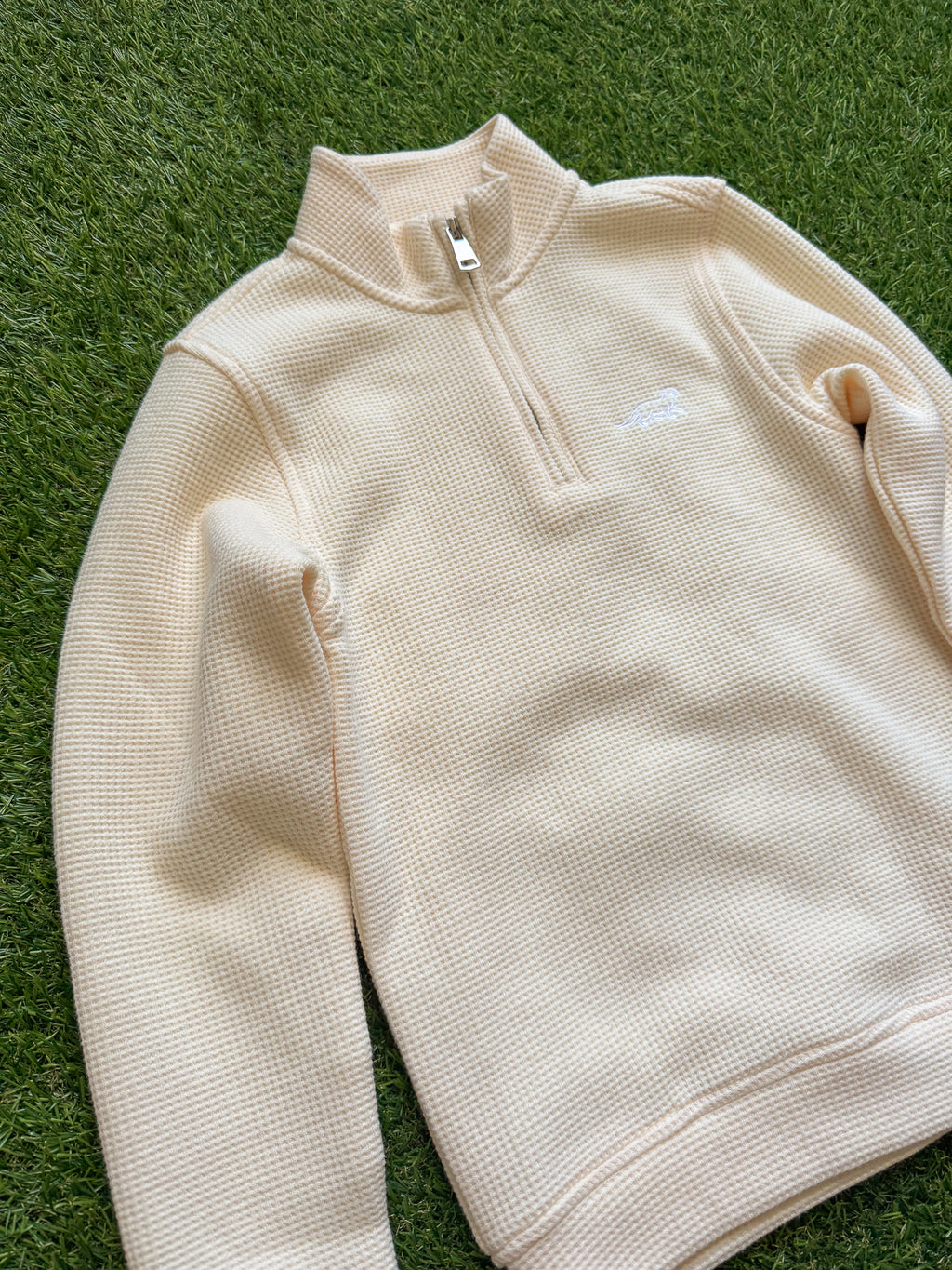 Kids Cream Waffle 1/4 Zip