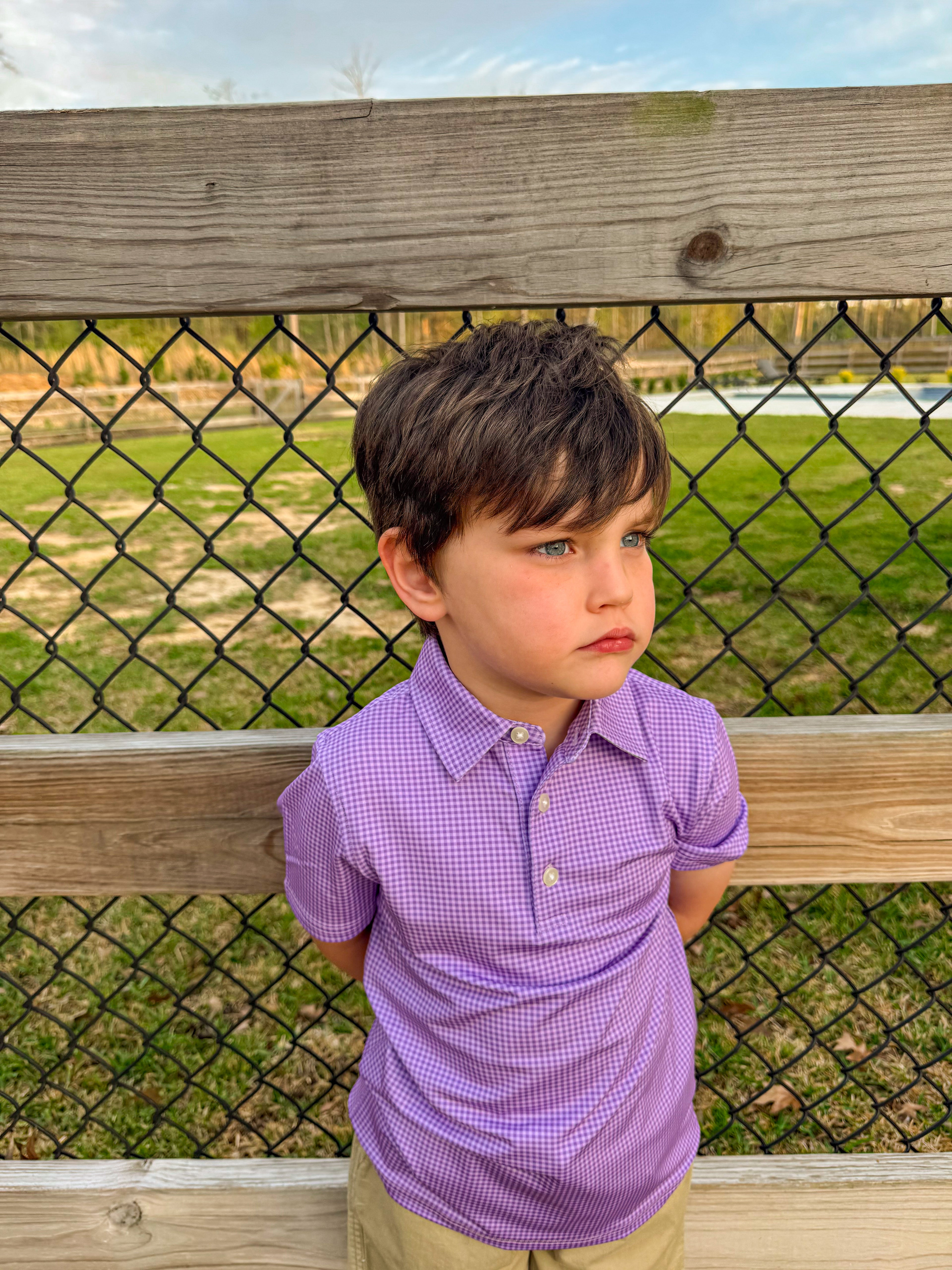Boy's Purple Gingham