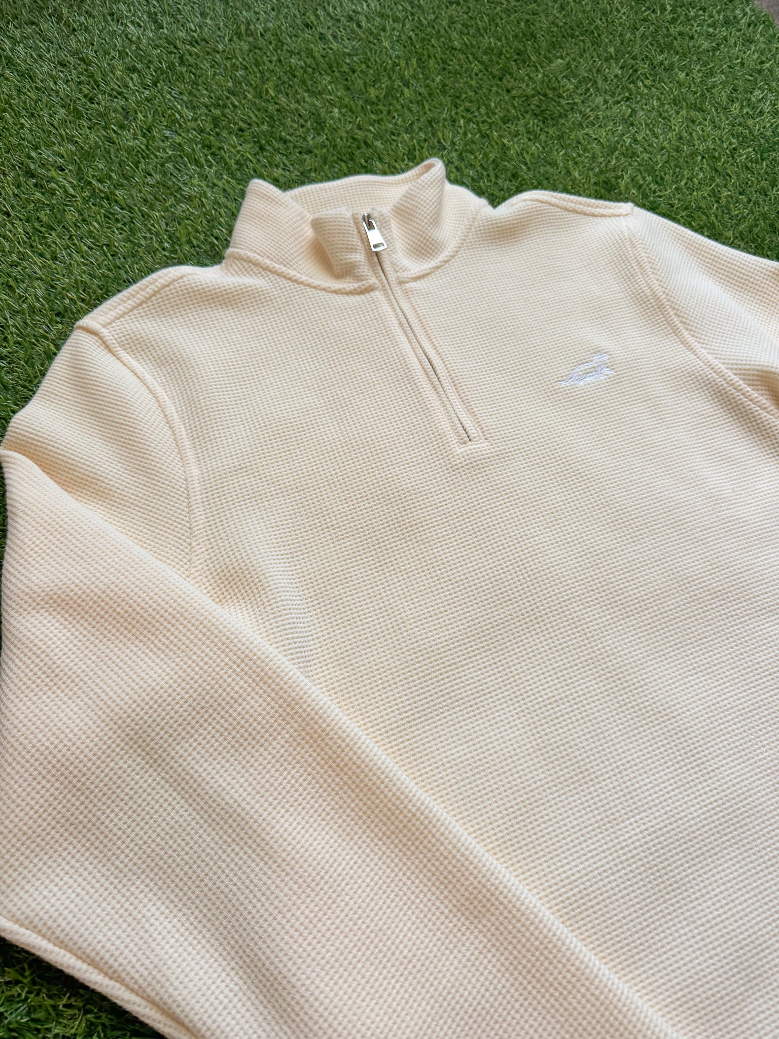 Men's Cream Waffle 1/4 Zip