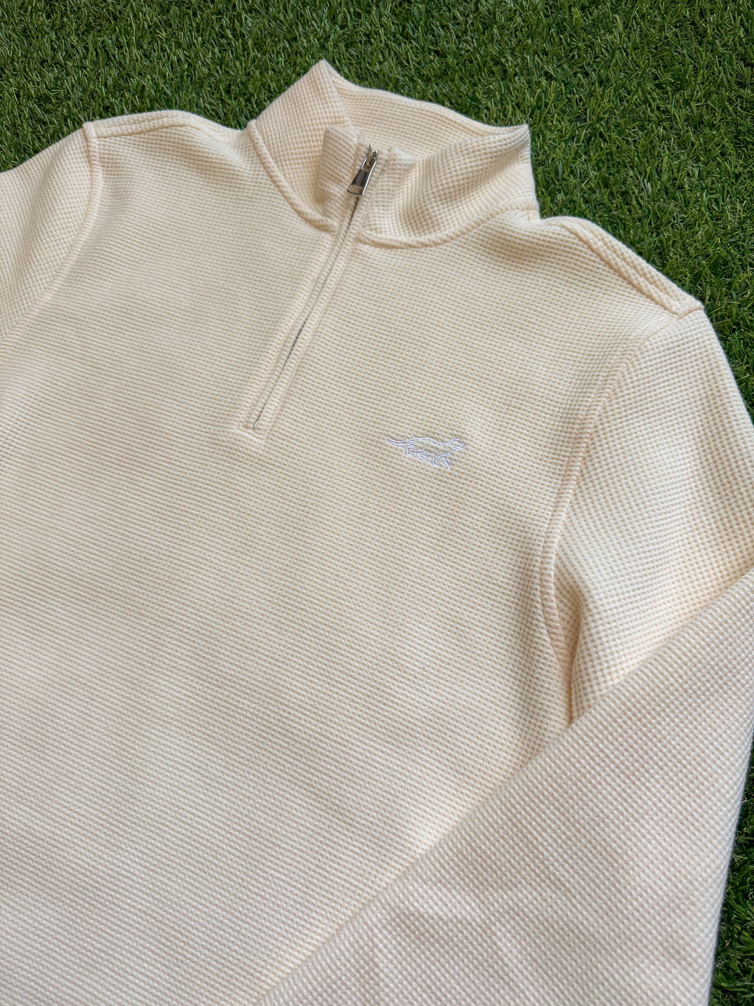Men's Cream Waffle 1/4 Zip