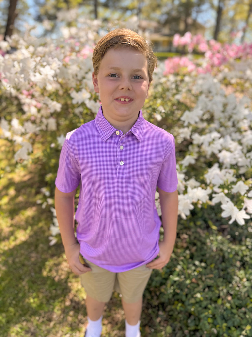 Boy's Purple Gingham