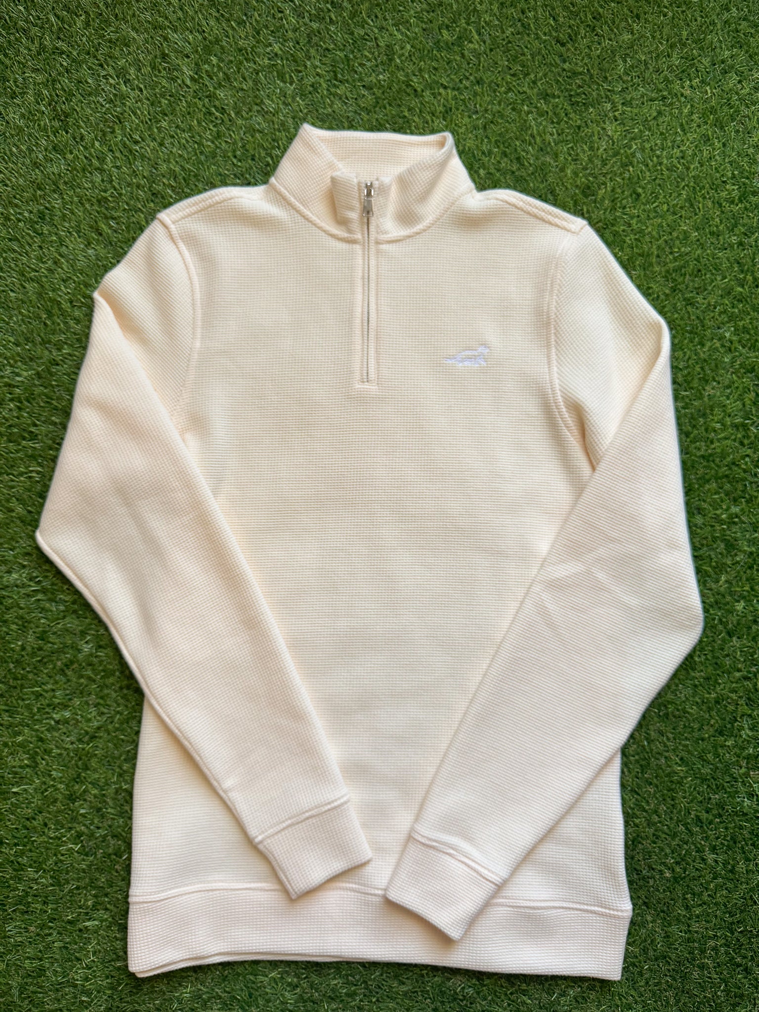 Men's Cream Waffle 1/4 Zip